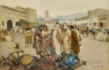 El comerciante de alfombras Alphons Leopold Mielich Escenas orientalistas Pinturas al óleo